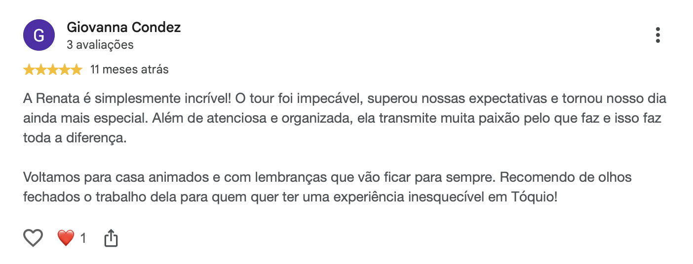 Avaliação no Google 9